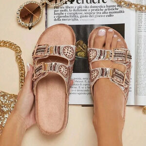 Brown Boho Women's Flat Sandals